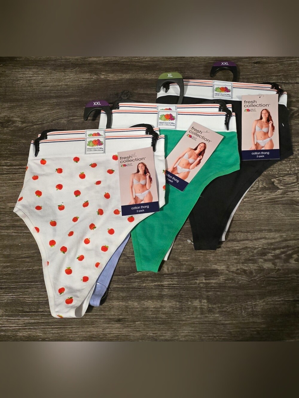 Womens Cotton Thong 3 2-Packs - XL XXL 6pr